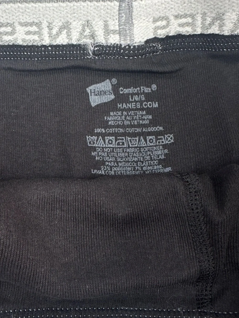 Men's Hanes Comfort Flex Boxer Briefs Underwear Black Size Large New 2 Pair